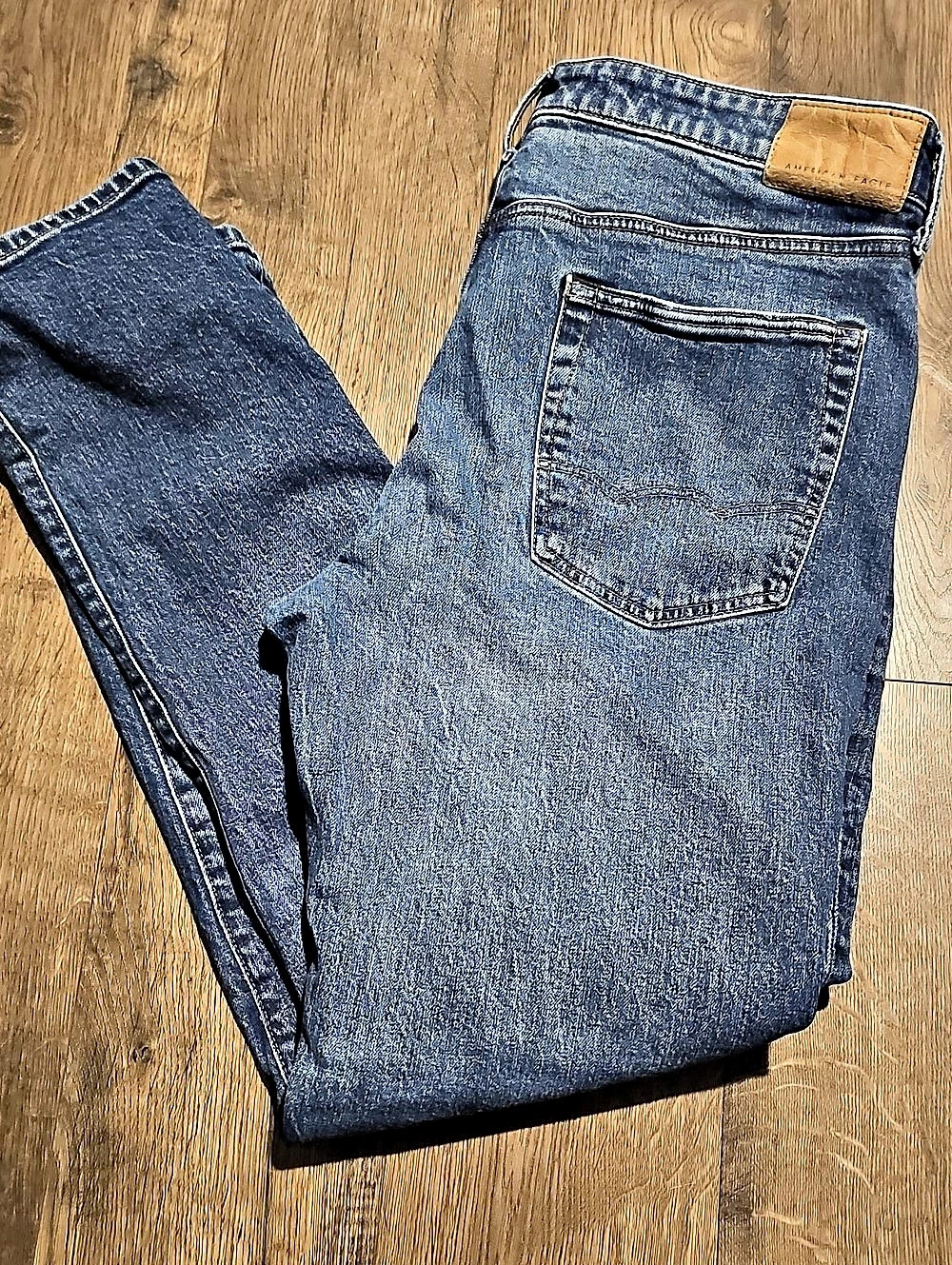 American Eagle Straight Leg Jeans Blue Slim Men 34 X32 Easyflex
